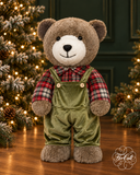 Oso Navideño Chico con Overol Verde