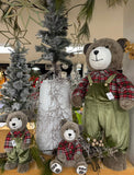 Oso Navideño Chico con Overol Verde